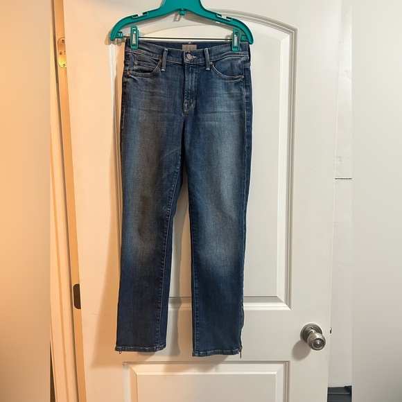 Mother The Rascal Ankle Zip Blue Denim Jeans | 25 - Picture 2 of 11